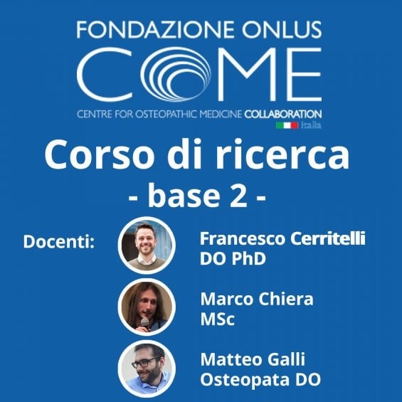 Corso Ricerca Base 2° Livello: Clinimetrics & Statistical Analysis – Corso on-demand