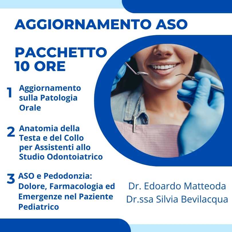 Pacchetto Aggiornamento ASO 10 ore – Patologia Orale, Anatomia e Dolore Pediatrico – Corso on-demand